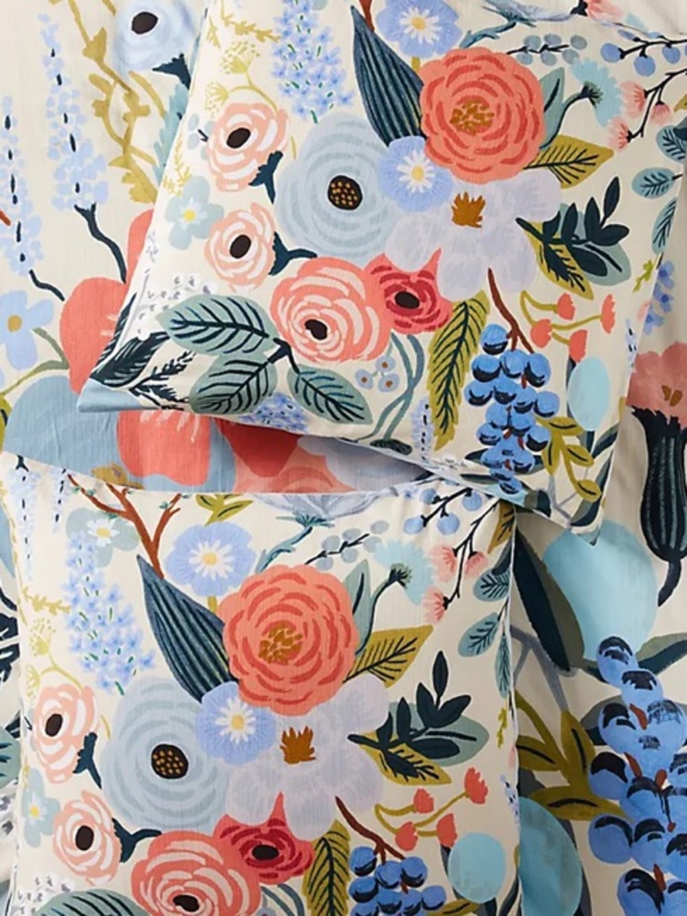 Rifle Paper Co. Anthropologie Garden Party Floral Pillow Shams Set of 2 S662